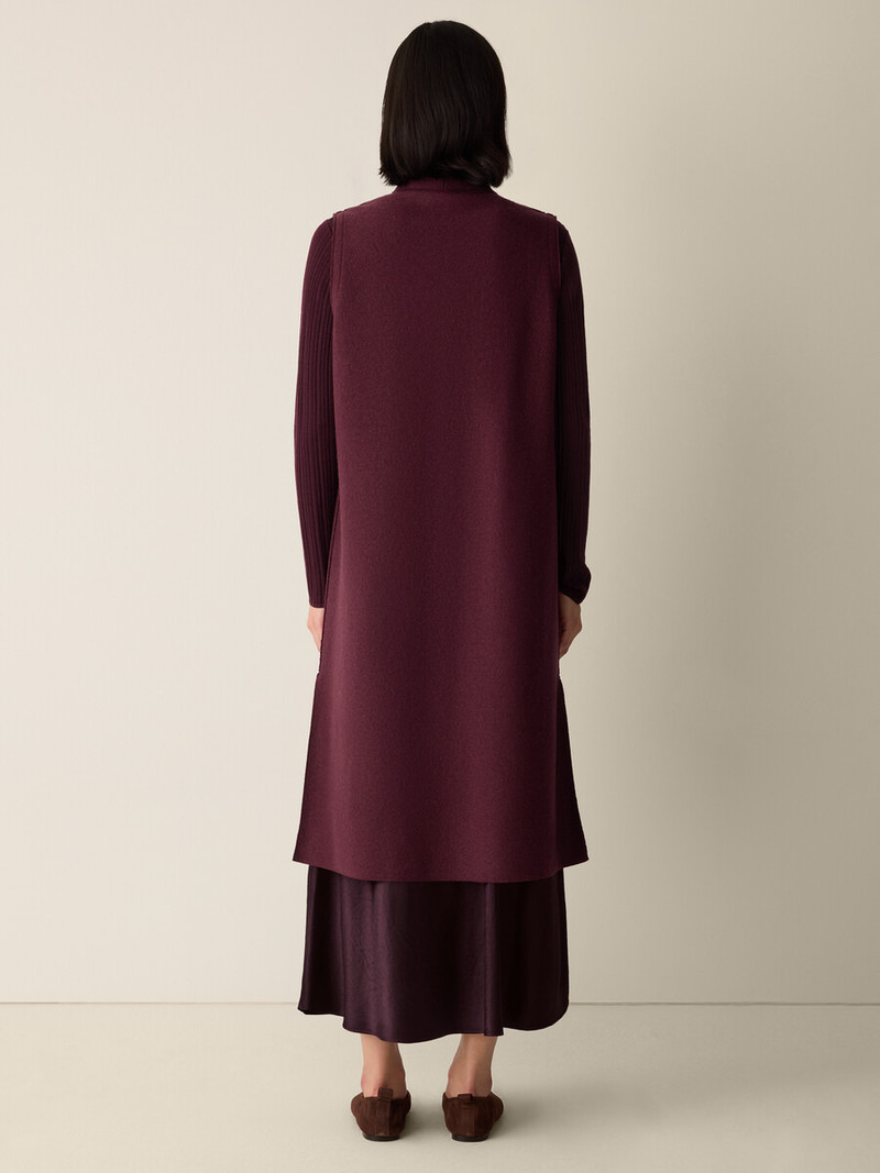 Lightweight Boiled Wool Shawl Collar Vest in Regenerative Wool 4