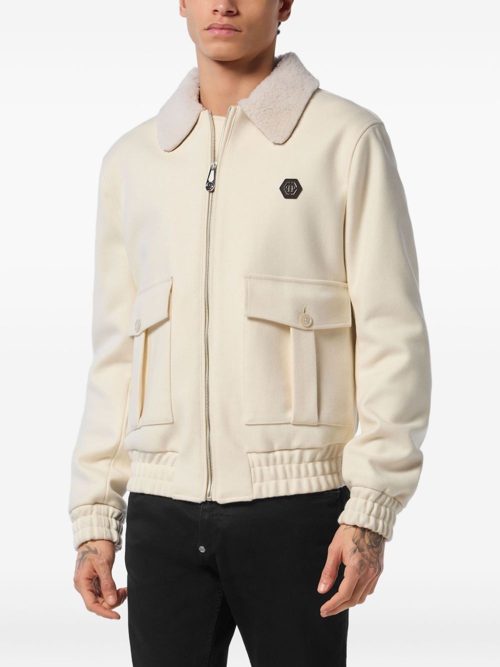 logo-patch jacket - 3