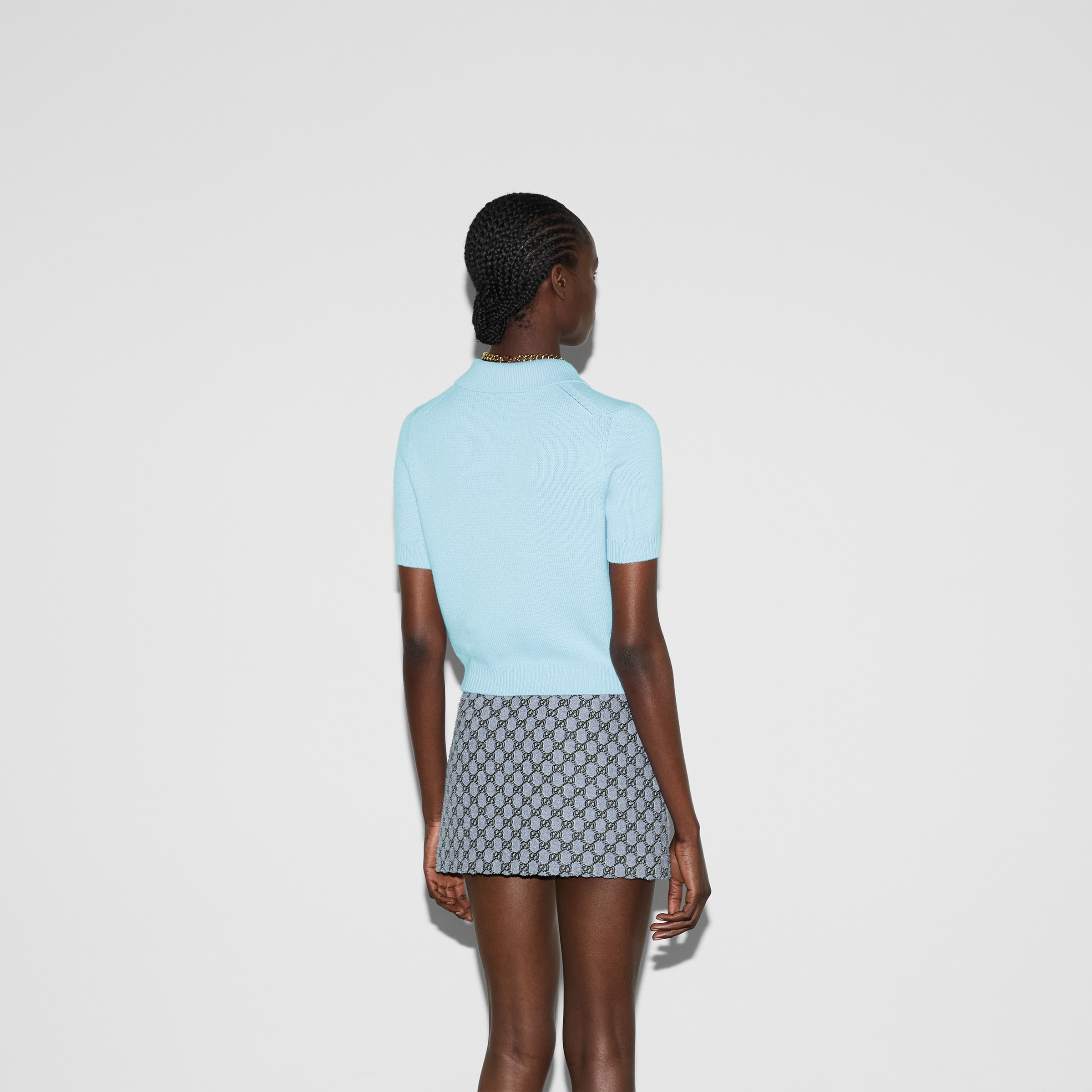 Wool cashmere polo top - 4