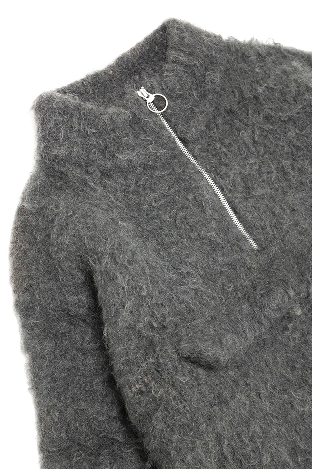 Kapital 5G Mohair Half ZIP Anorak - Grey | REVERSIBLE