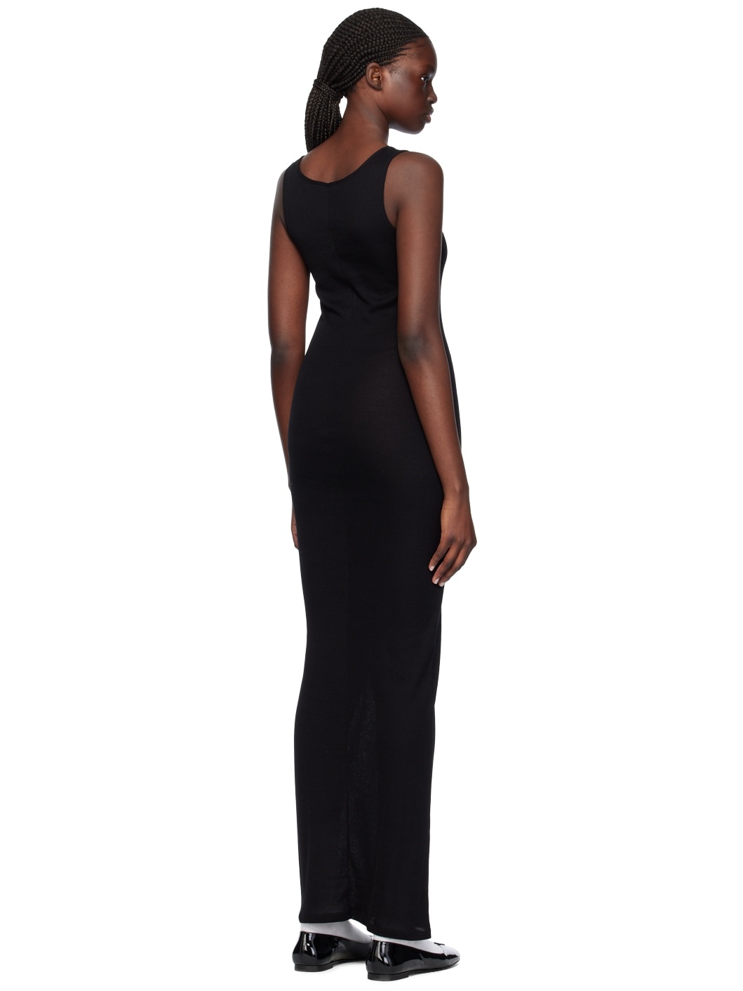 Black Button Maxi Dress - 3