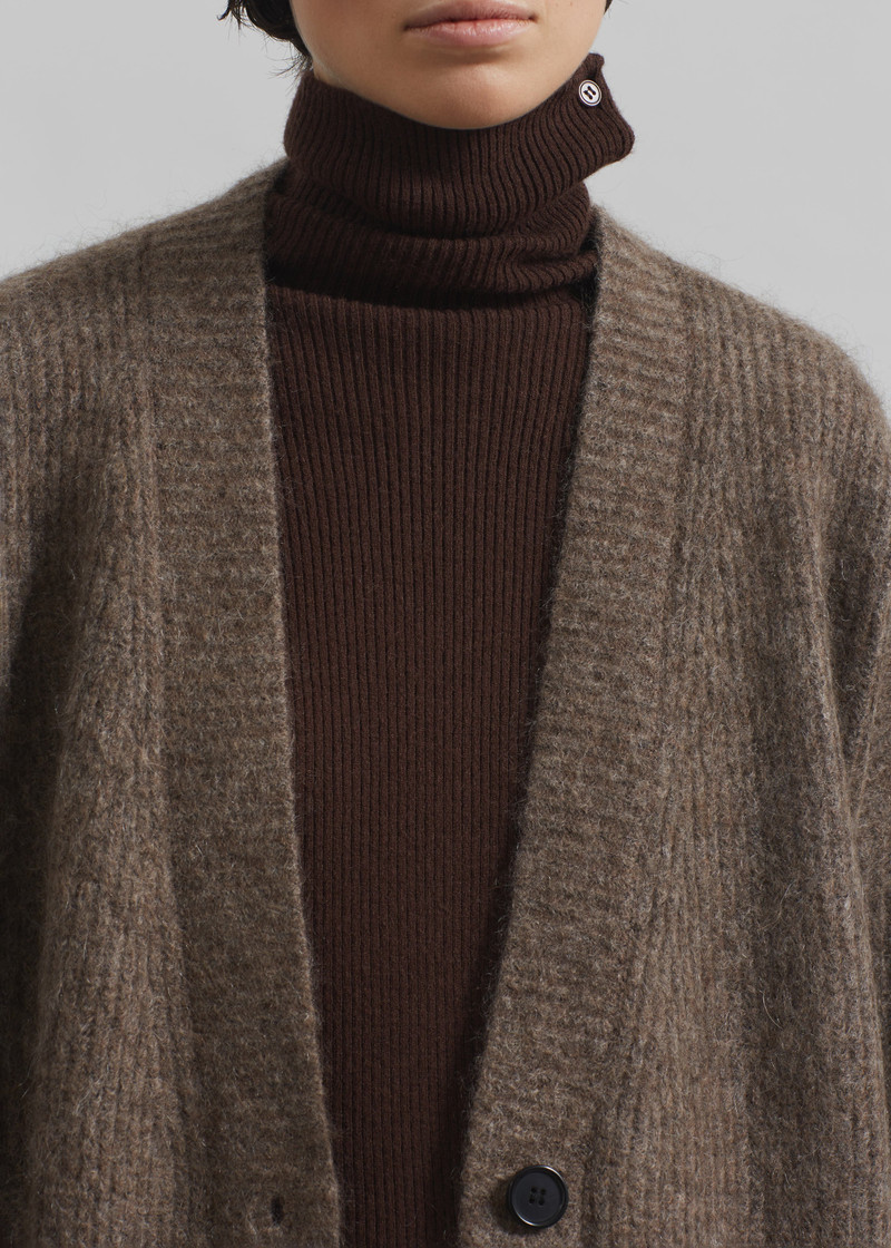 Ruhr Oversized Mohair Cardigan - Brown 5