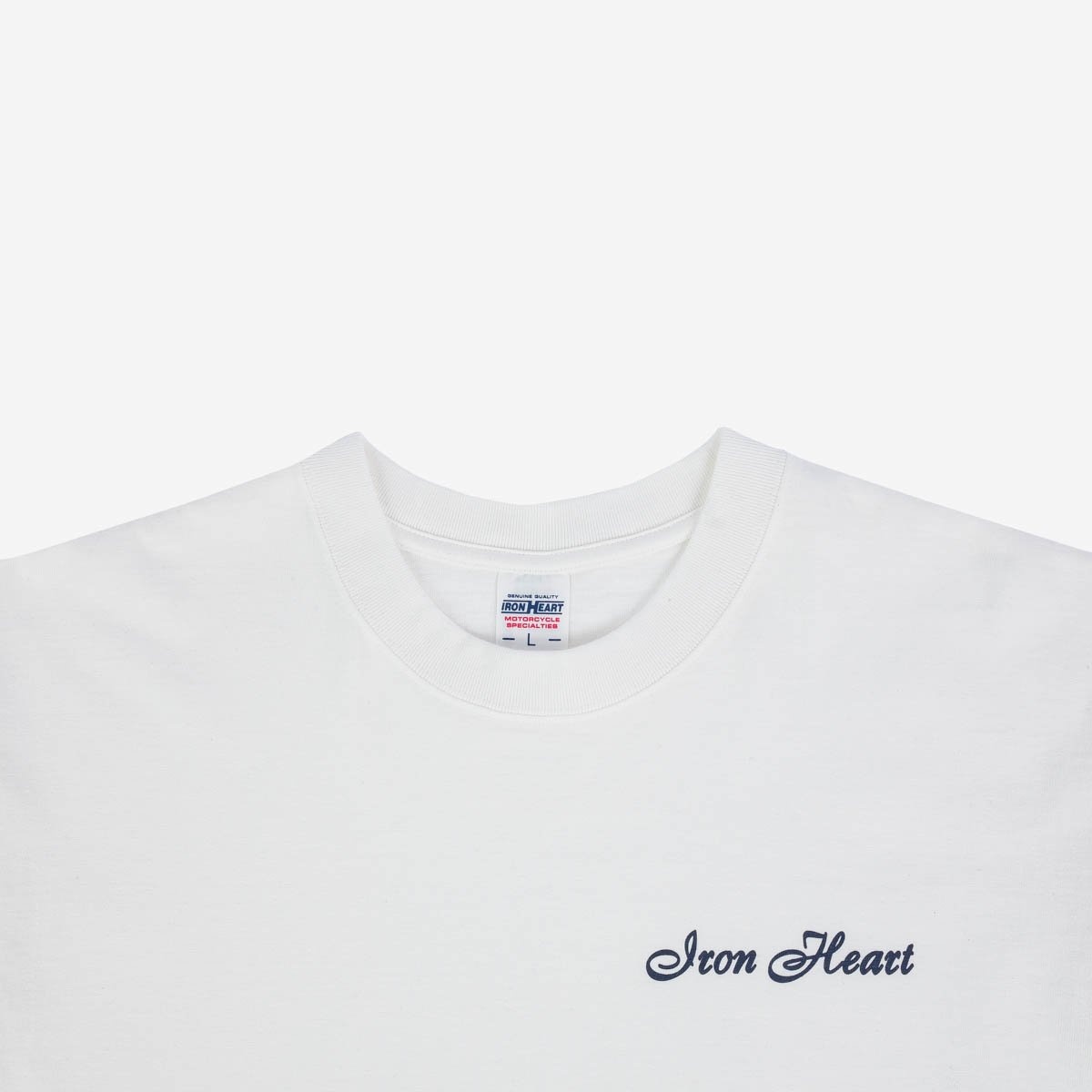 IHTL-2301-WHT 7.5oz Printed Loopwheel Crew Neck Long Sleeved T-Shirt - White - 7