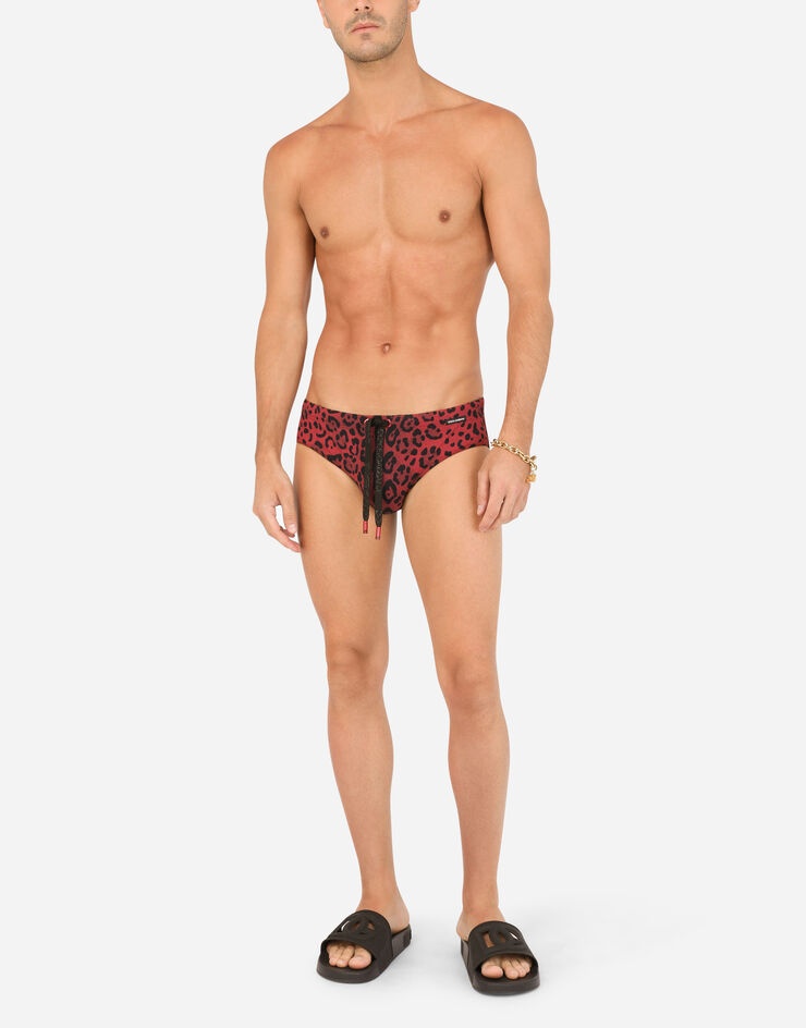 Leopard-print swim briefs - 2