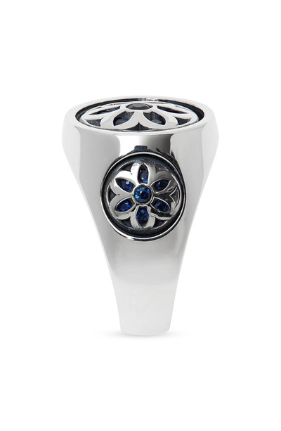 GOOD ART HLYWD Men's Small Club Sapphire Flower Signet Ring outlook