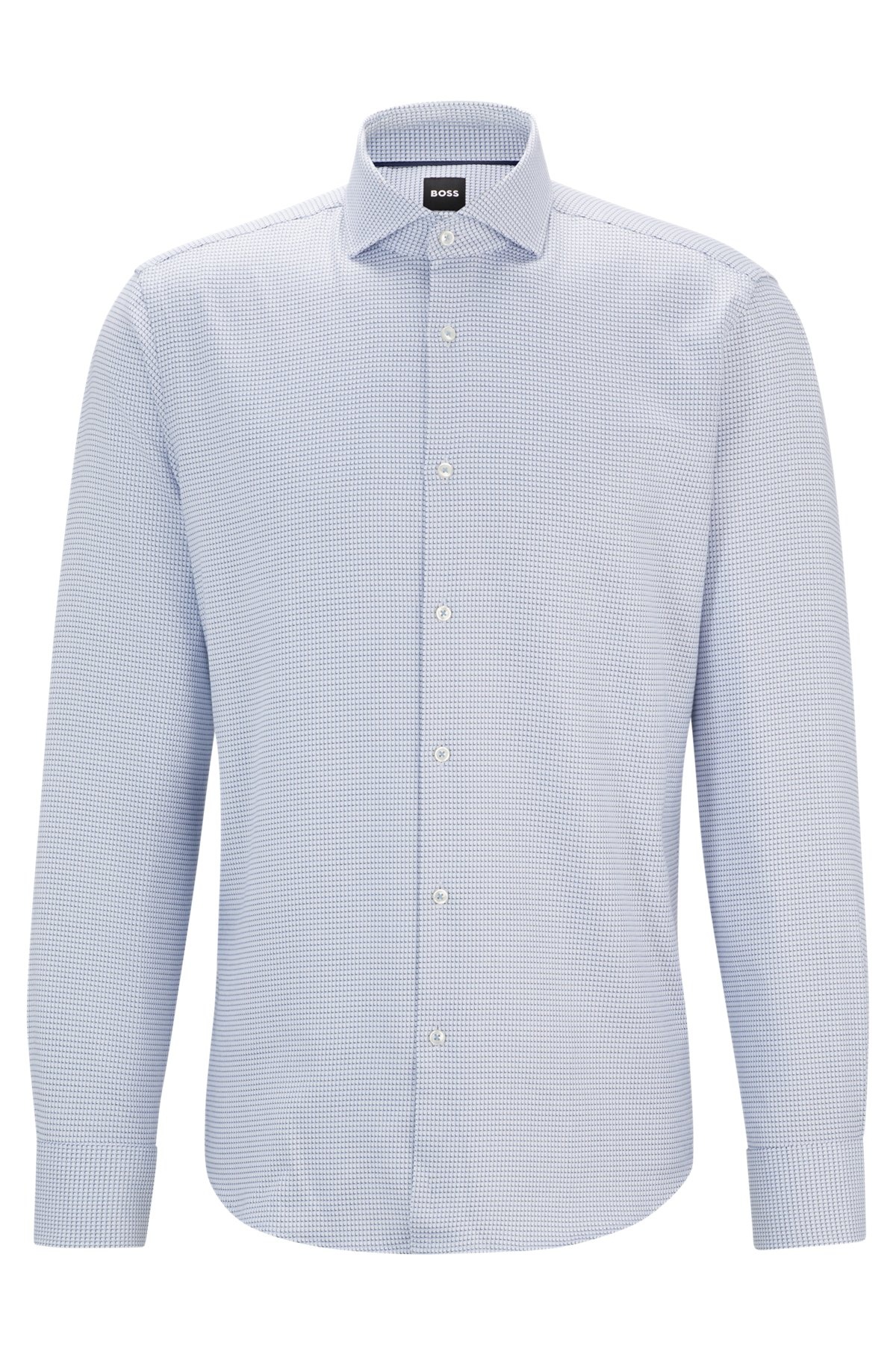 REGULAR-FIT SHIRT IN STRUCTURED COTTON TWILL - 1