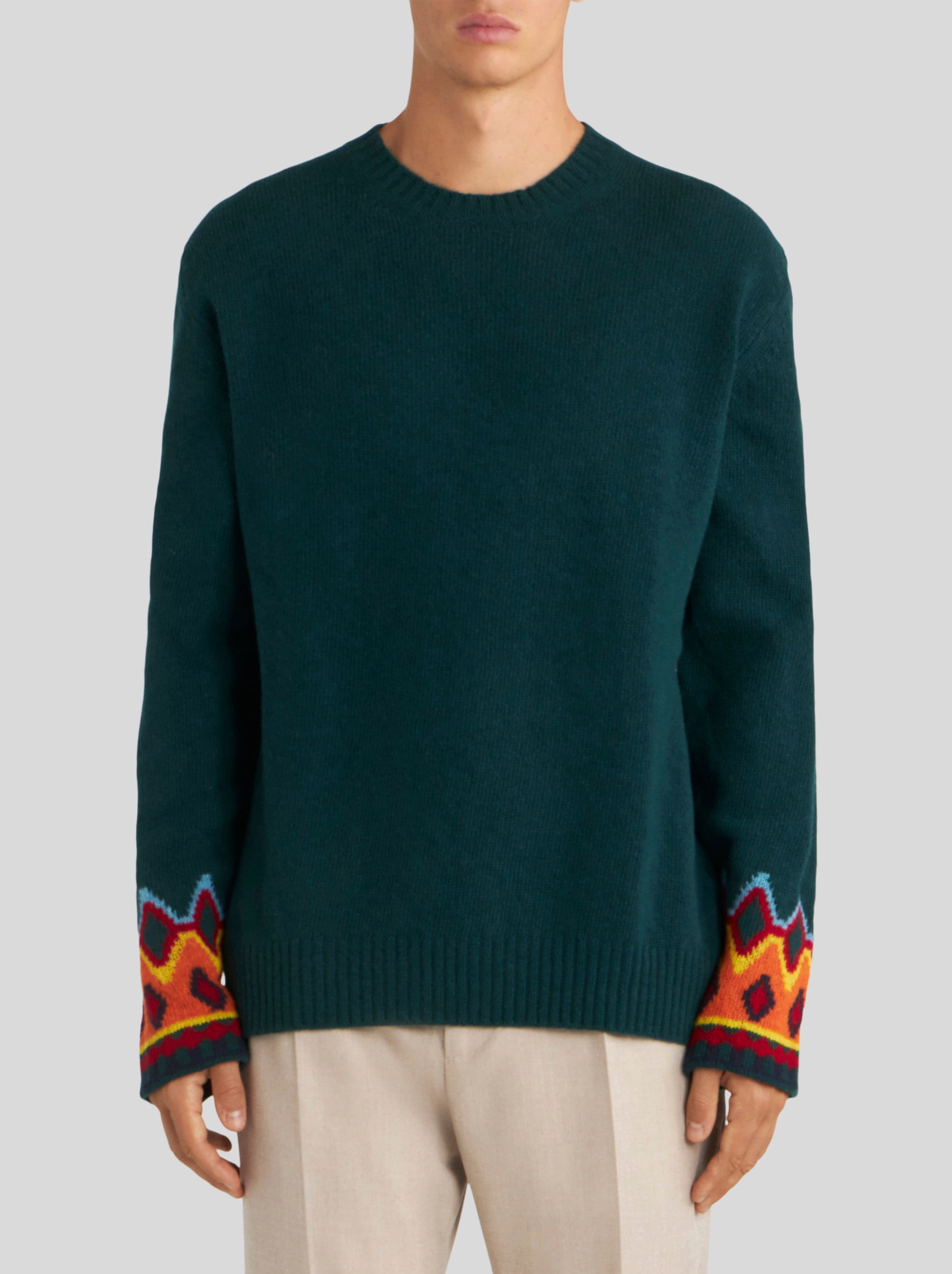 GEOMETRIC DETAIL VIRGIN WOOL JUMPER - 2