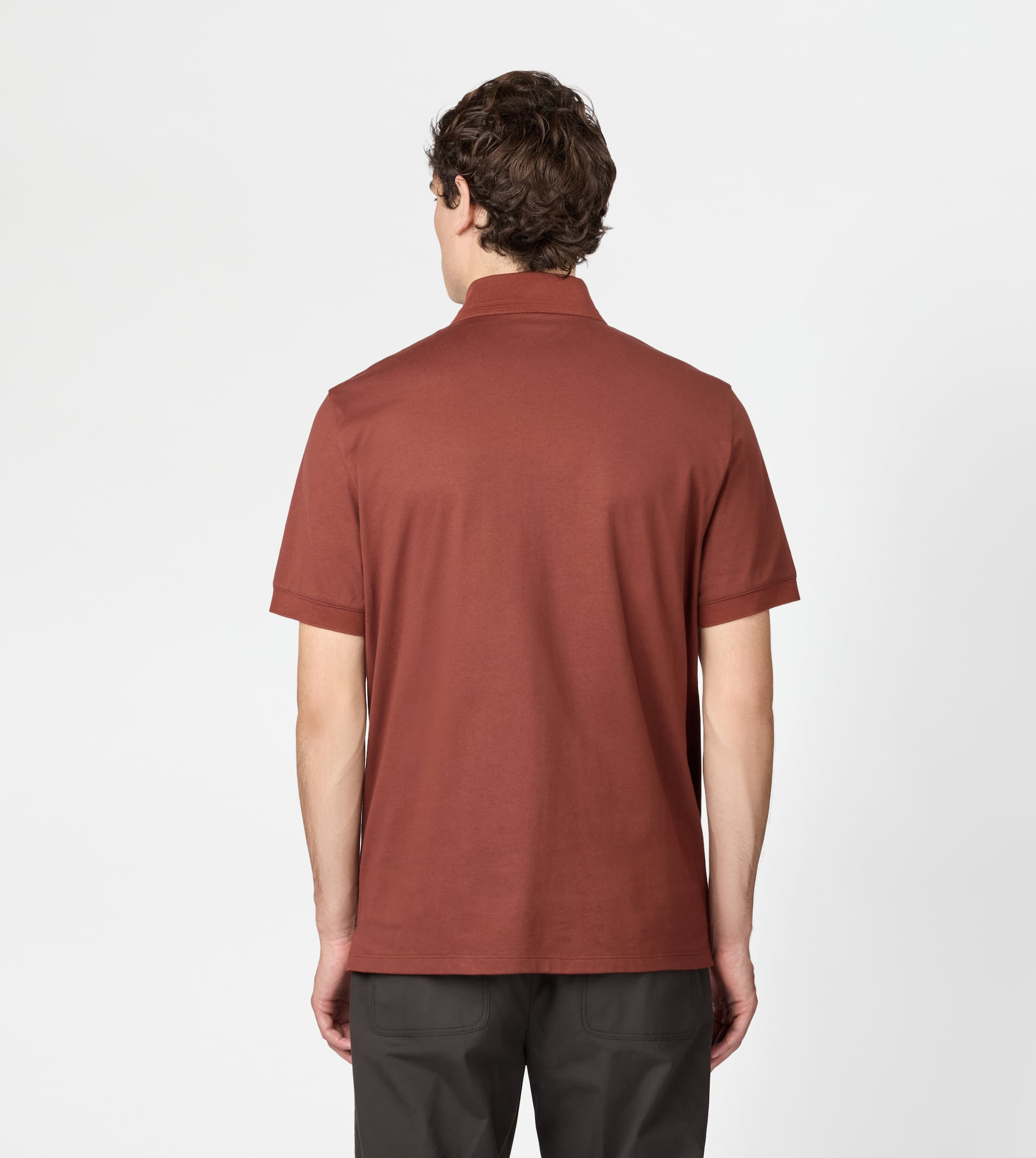 POLO SHIRT IN JERSEY - BROWN - 4