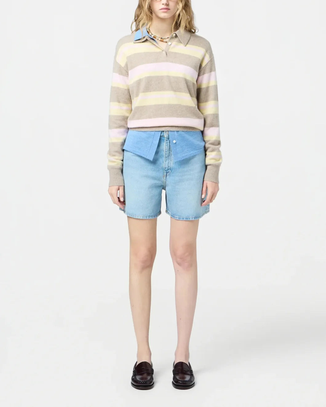 COLLEGIATE STRIPE POLO TAUPE COMBO - 2