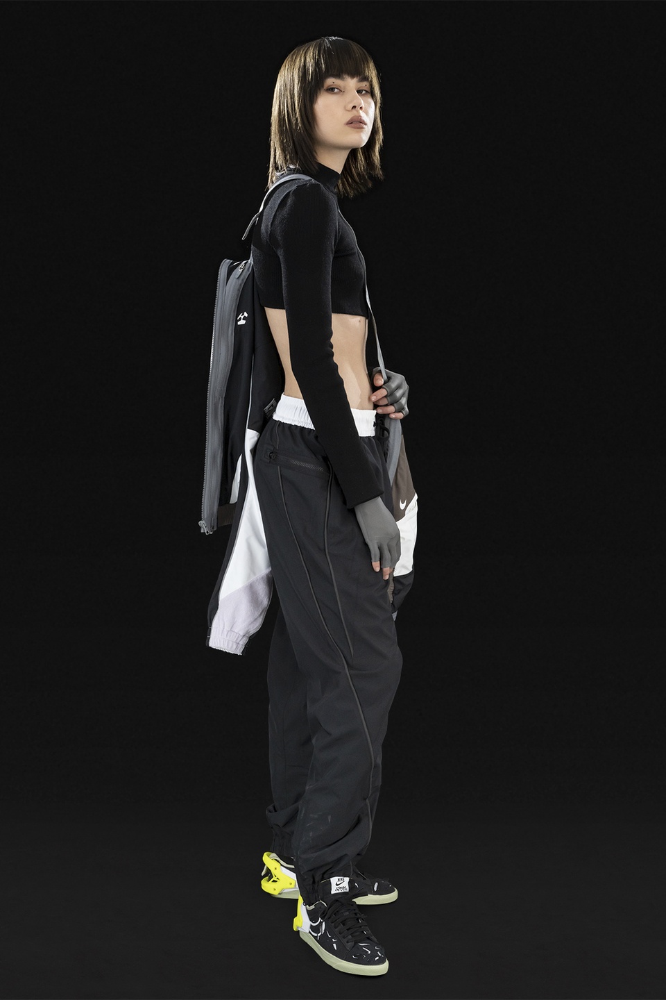 GGG-P2-011 Nike® Acronym® Track Pant Woven Black/Black/White/Black - 27