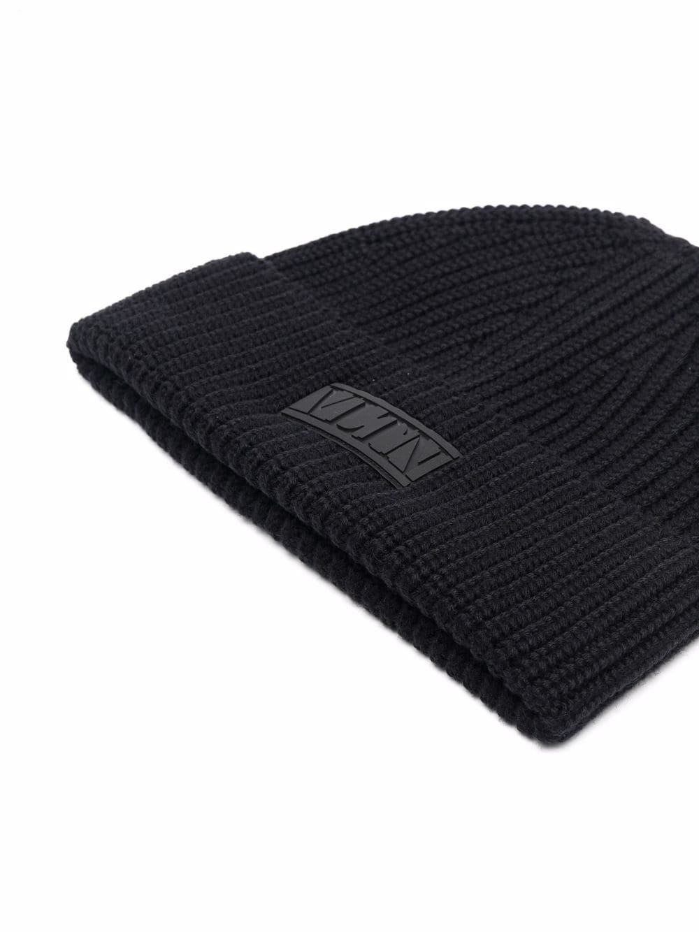 VLTN ribbed-knit beanie hat - 2