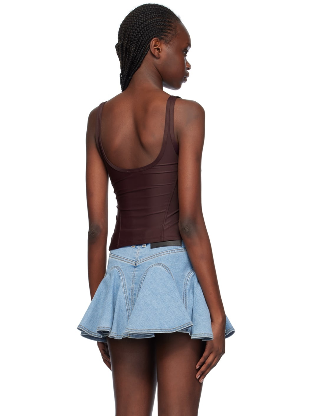 Burgundy Corseted Tank Top - 3