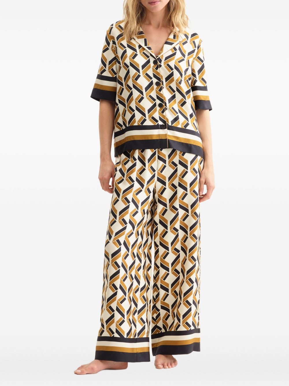 Tube geometric-print short-sleeve shirt - 2