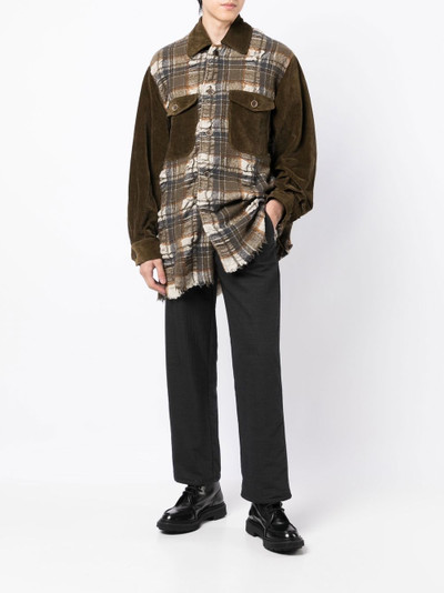 UMA WANG Juan panelled plaid jacket outlook