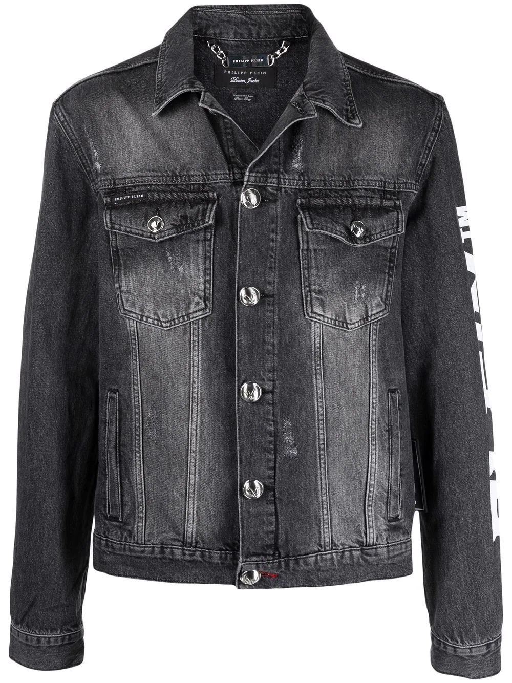 logo denim jacket - 1