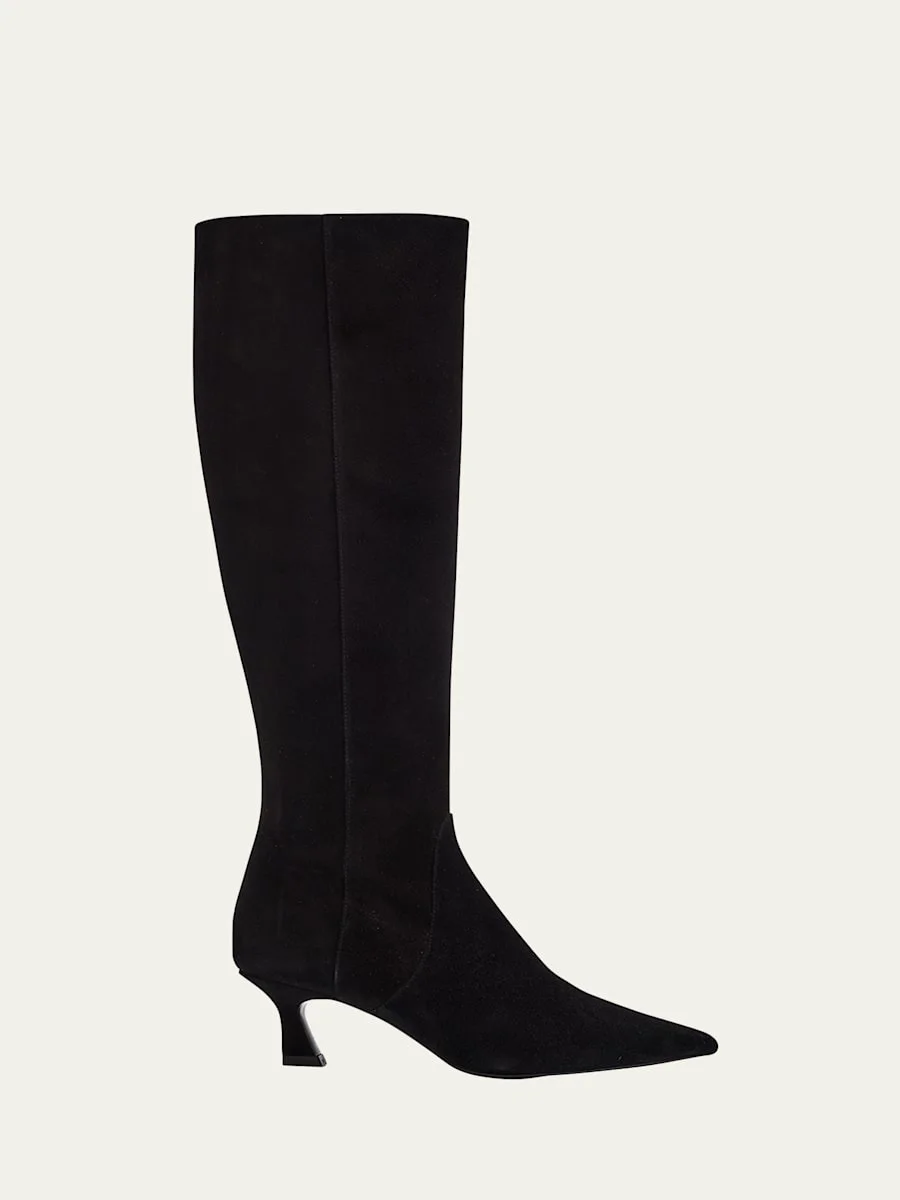 50mm Vinnie Suede Knee-High Boots - 1