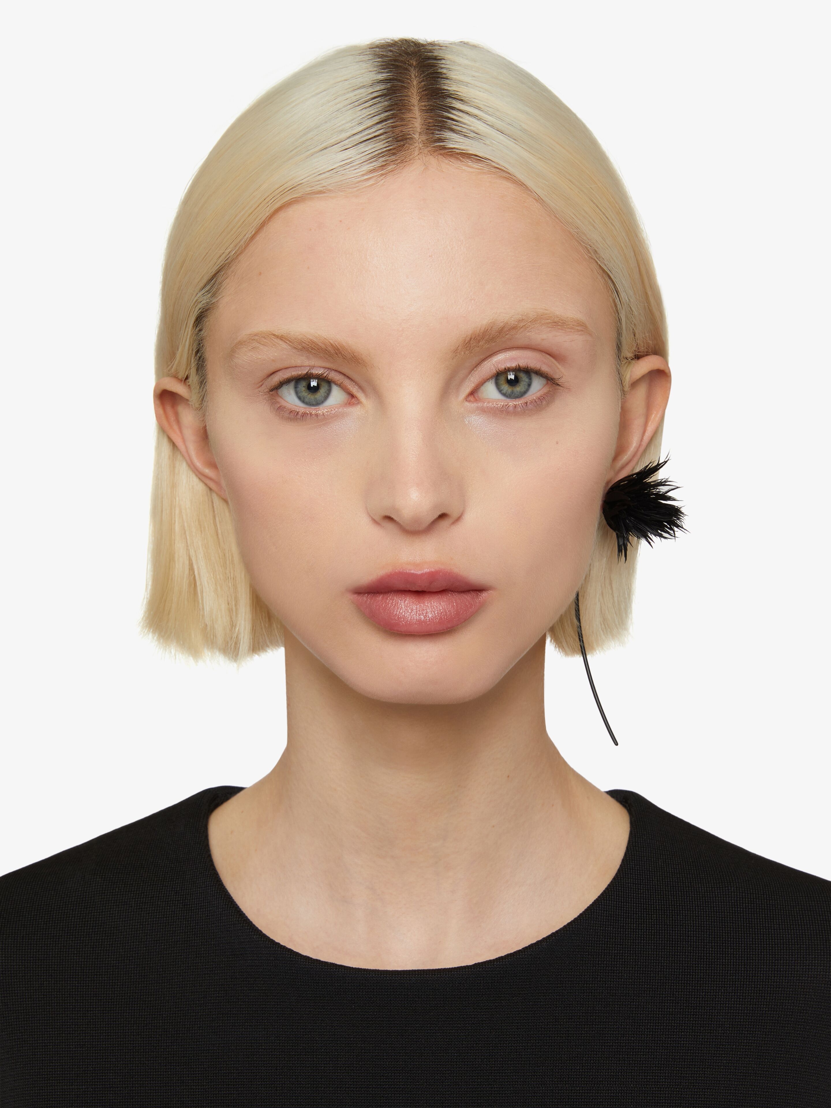 THISTLE EARRINGS WITH FEATHERS - 3