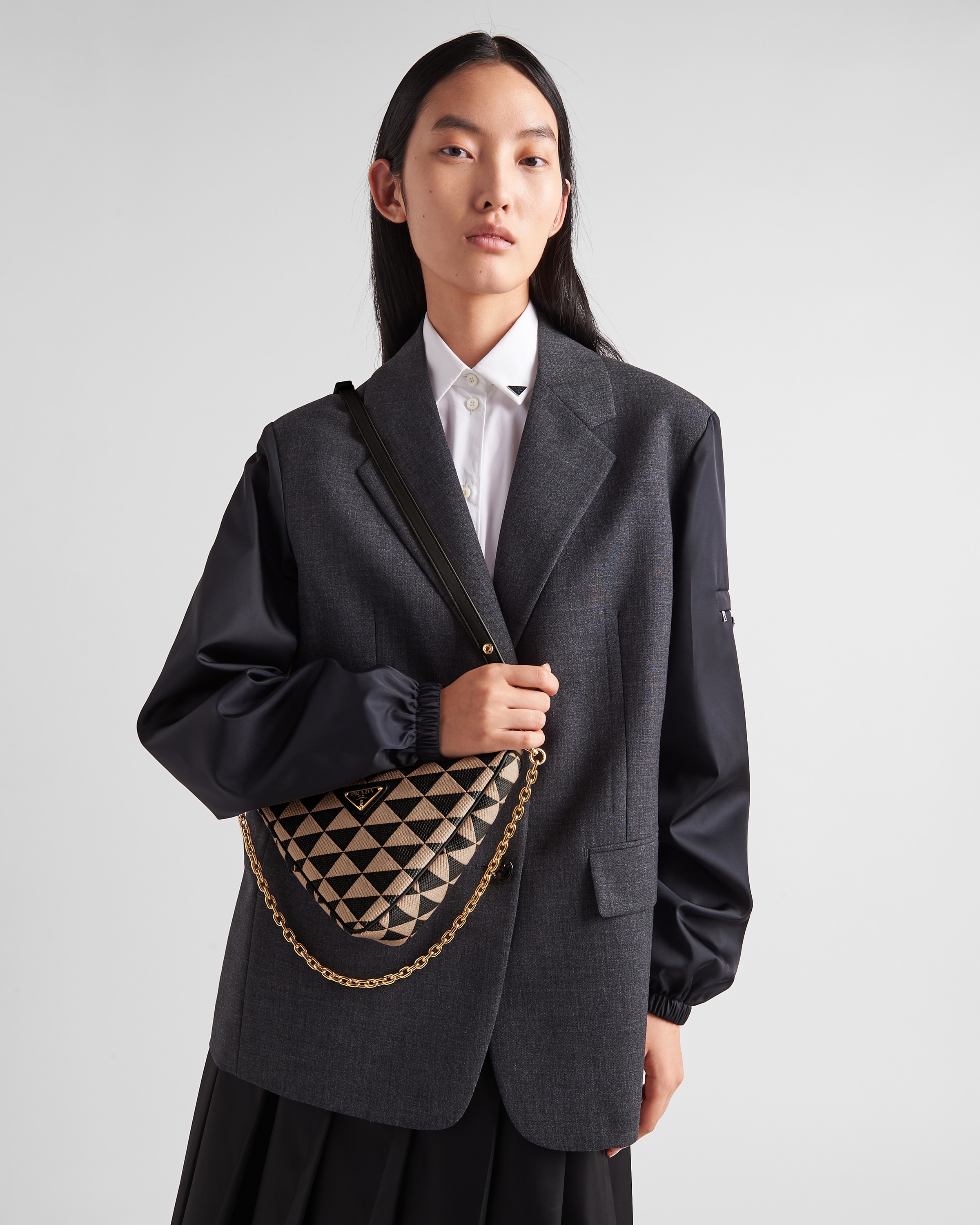 Embroidered jacquard fabric mini-bag - 8