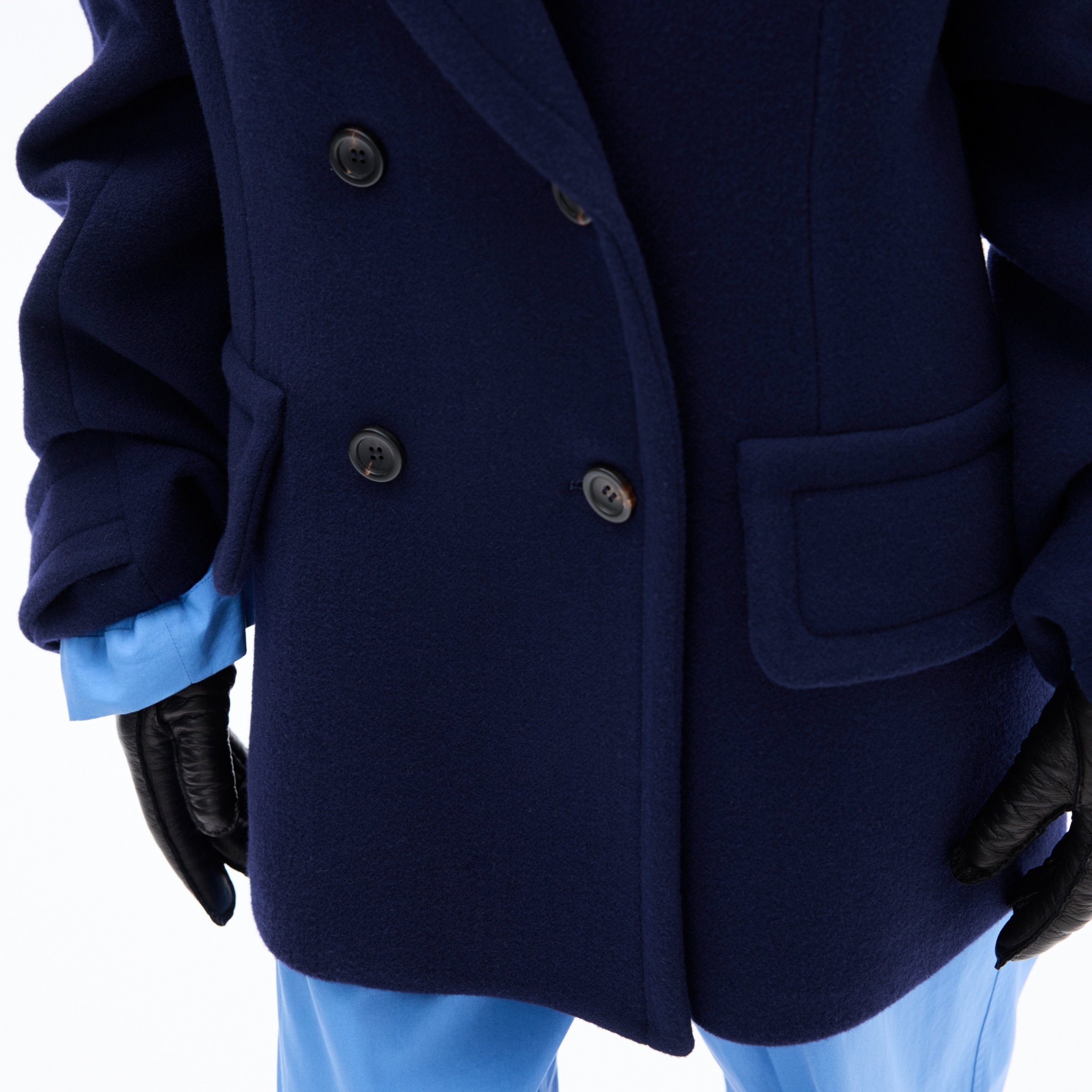 Double-breasted double wool coat - 4