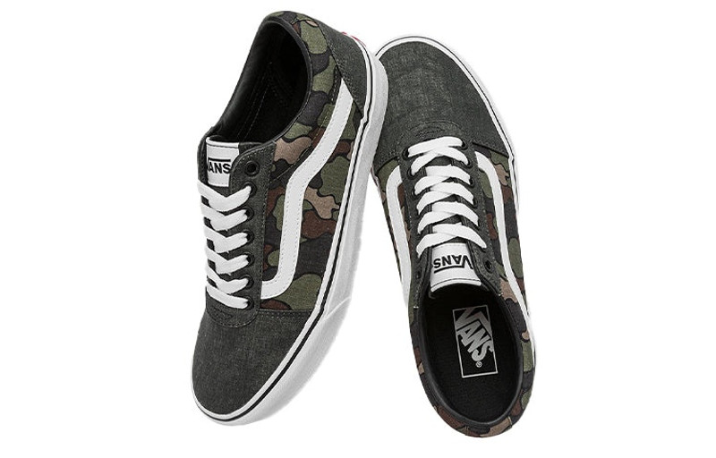 Vans Vans Ward Low Top Casual Skate Shoes Gray Green Camouflage 'Gray Green Brown' VN0A5HTSBLK outlook