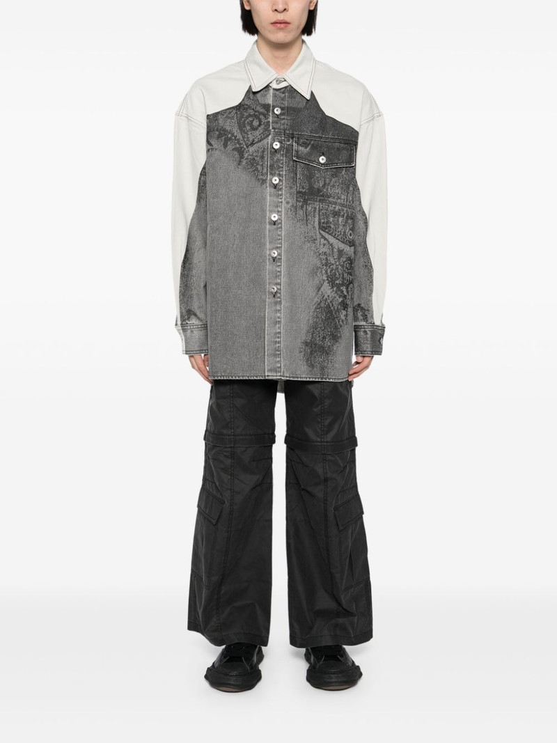 FENG CHEN WANG printed denim jacket outlook