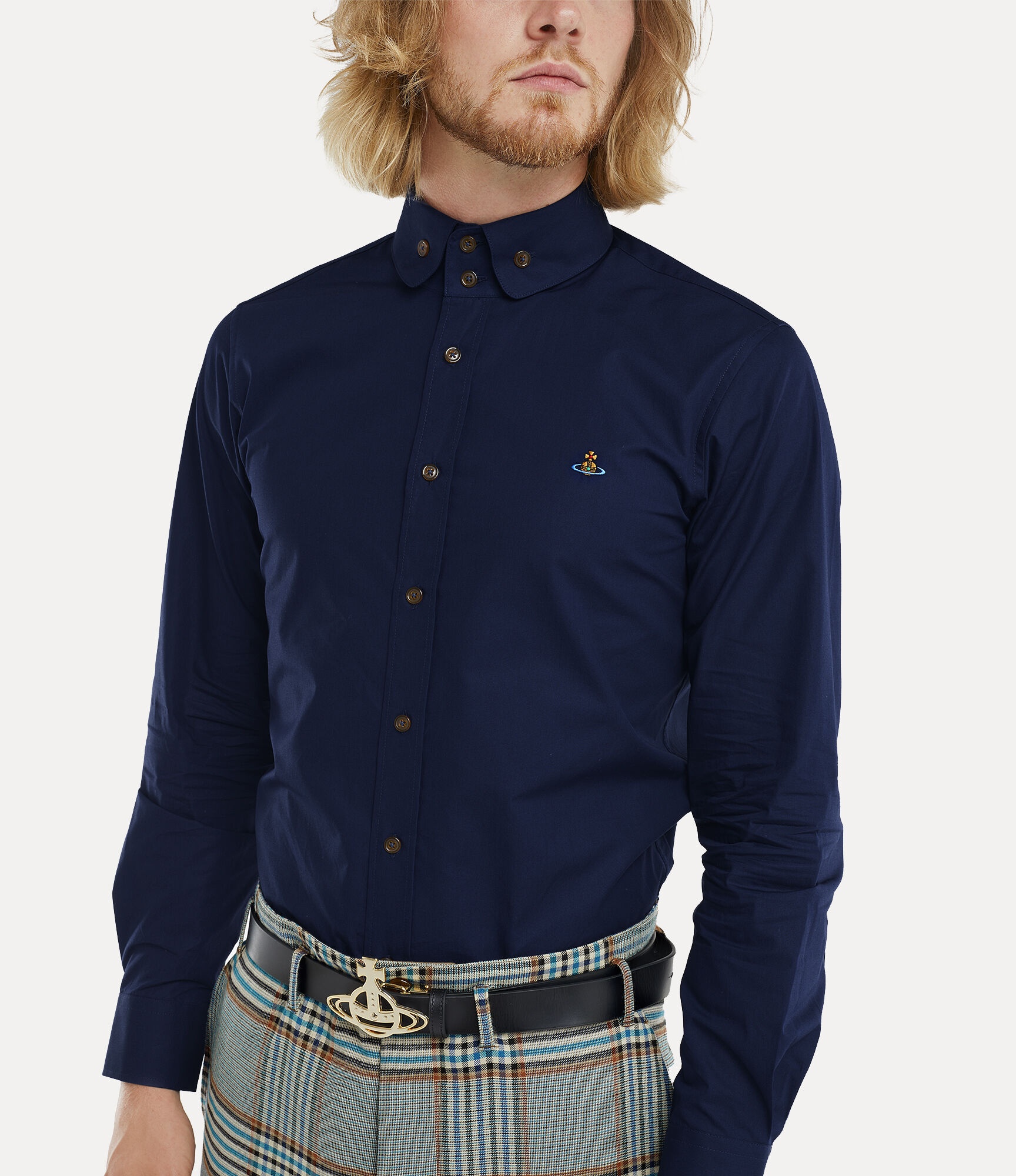 【関税込み】Vivienne Westwood ブラック 2 Button Krall シャツ Vivienne Westwood Black 2 Button Krall Shirt | REVERSIBLE