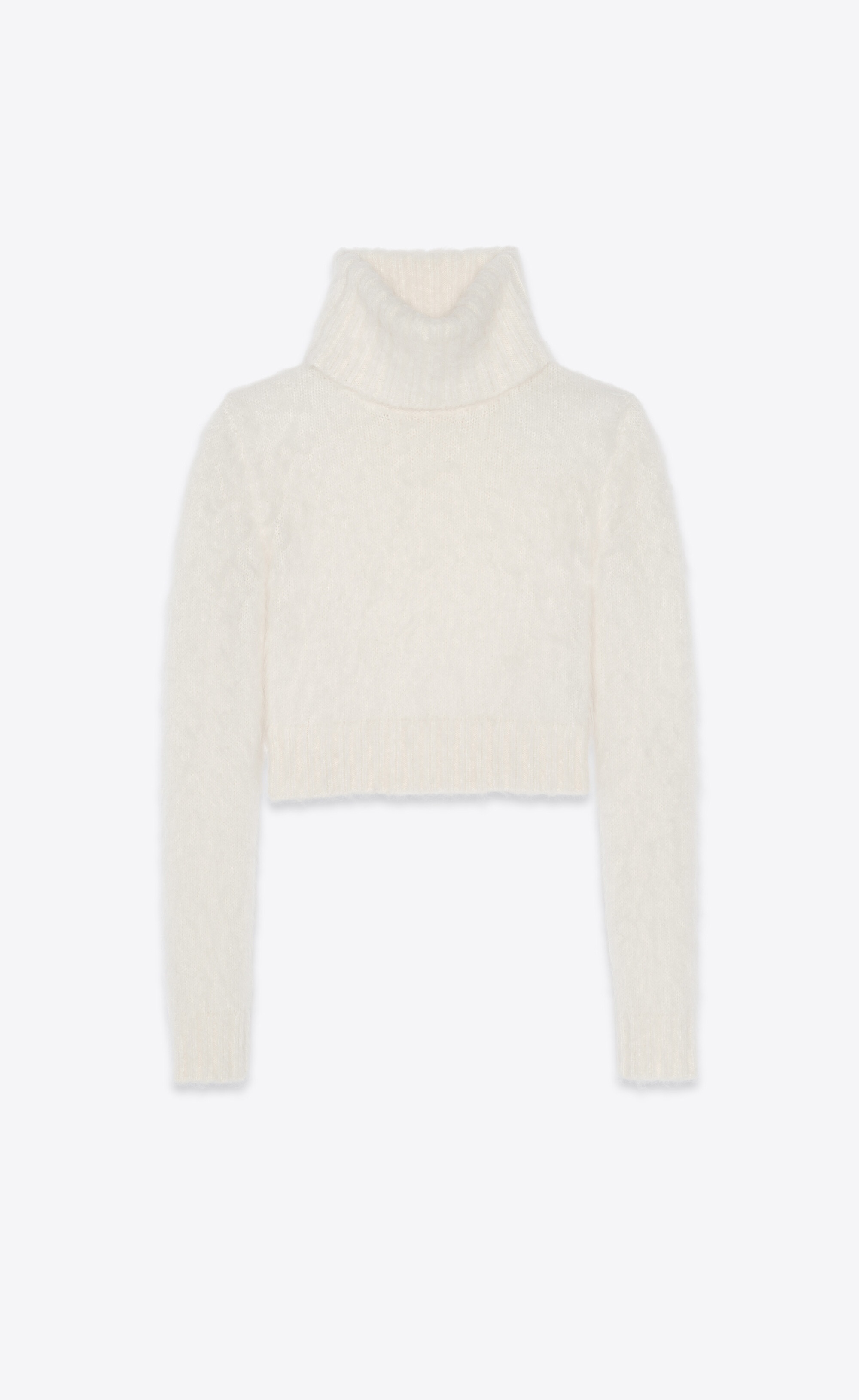 cropped turtleneck sweater in mohair - 1