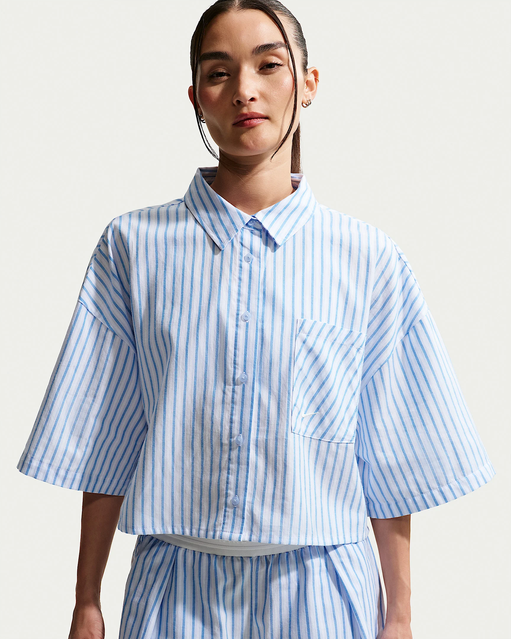 Nike Sportswear Chill Poplin Women's Oversized Striped Top - 1