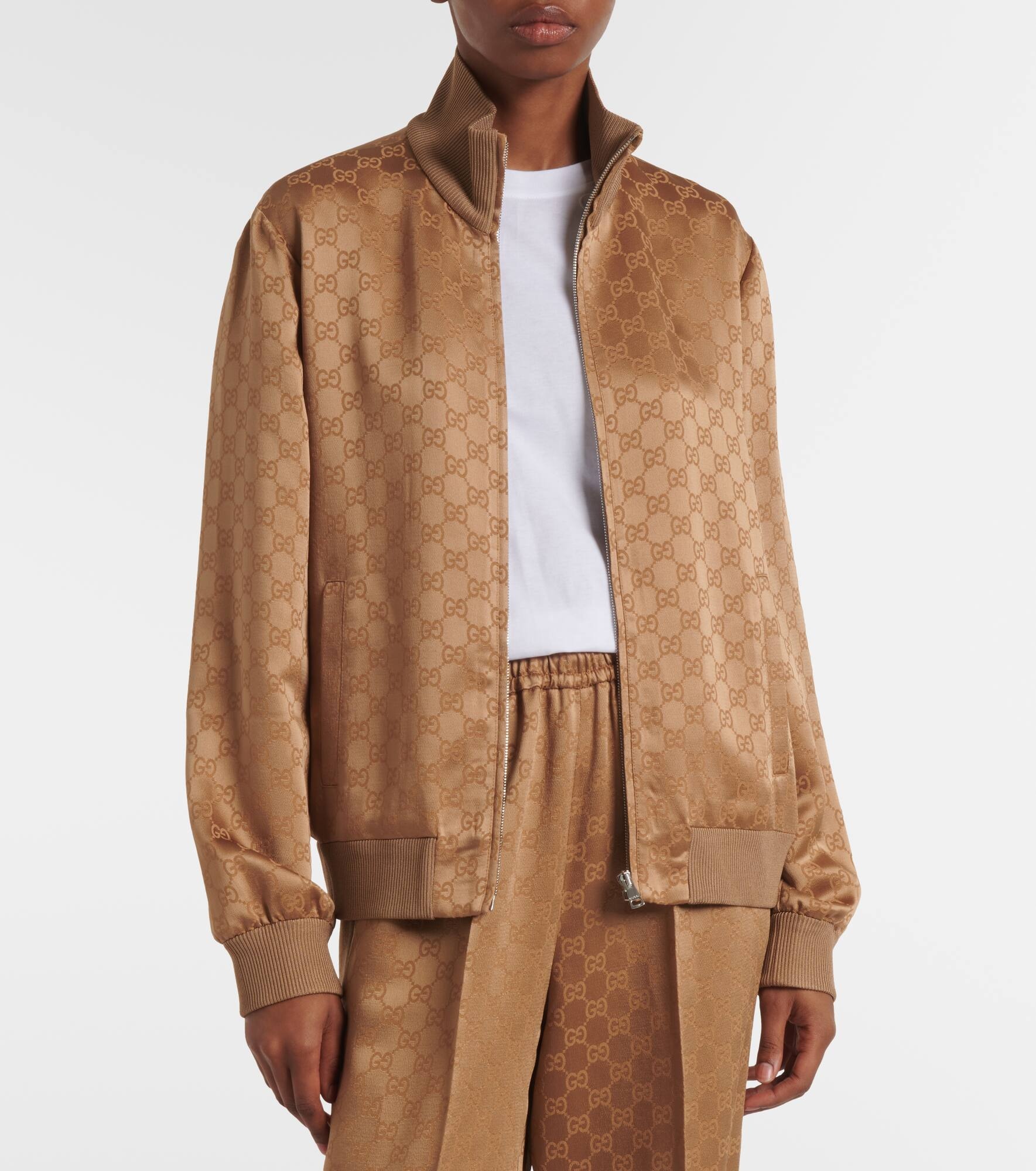 GG jacquard satin blouson - 6