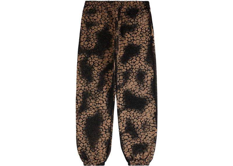 Supreme Supreme Bleached Leopard Sweatpant Black outlook