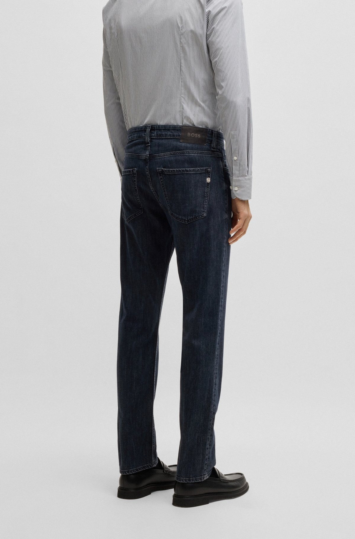 DELAWARE SLIM-FIT JEANS IN DARK-BLUE STRETCH DENIM - 4
