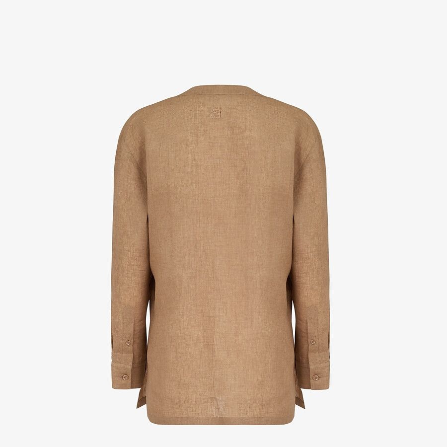 Beige linen shirt - 2