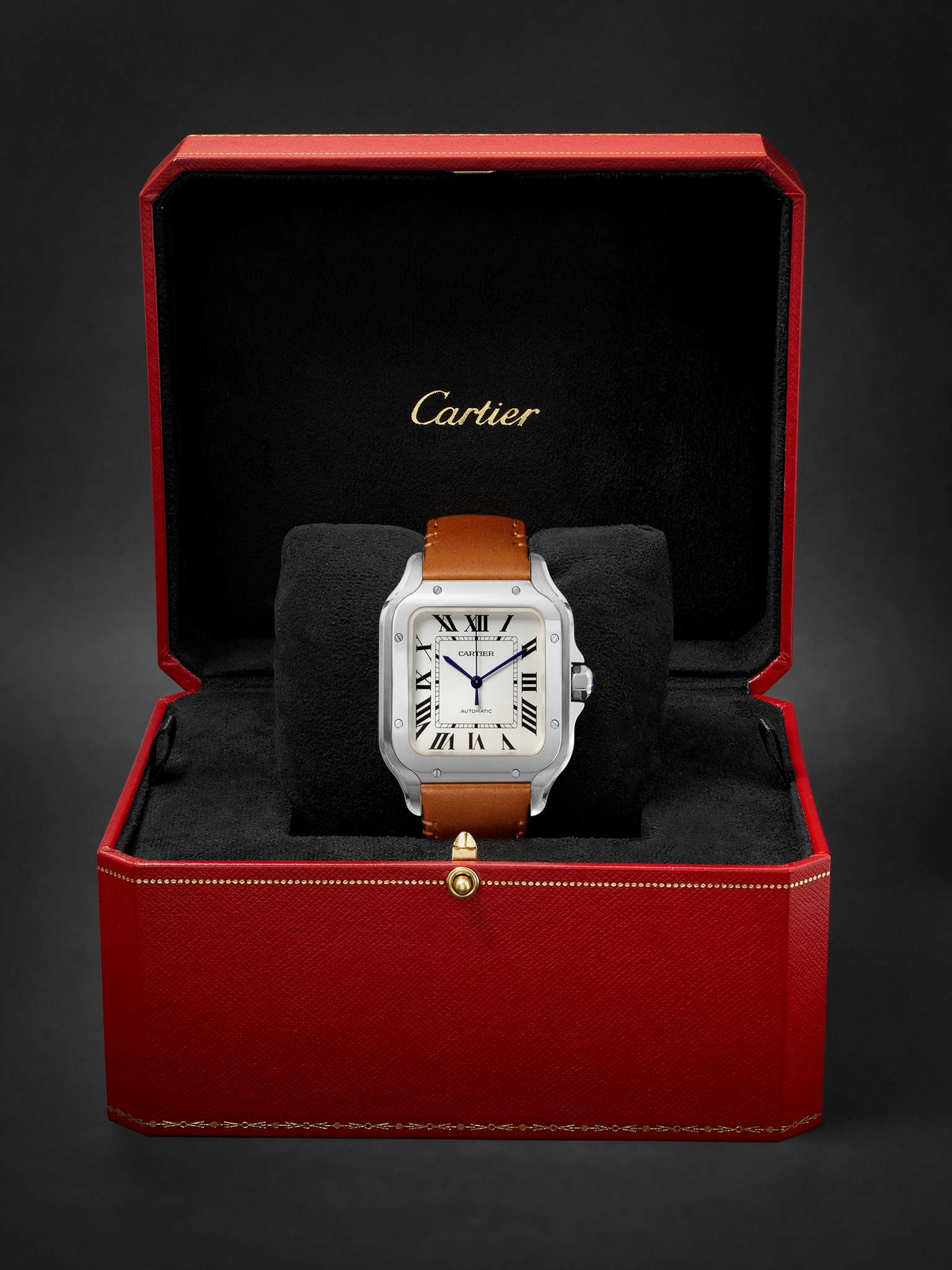 Santos Automatic 35.6mm Interchangeable Stainless Steel and Leather Watch, Ref. No. WSSA0010 - 8