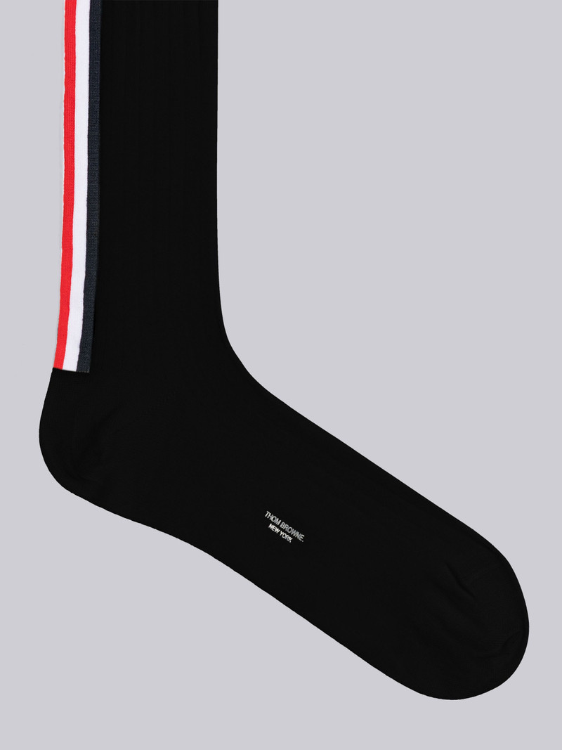 Thom Browne Rib Merino Stripe Mid Calf Socks outlook