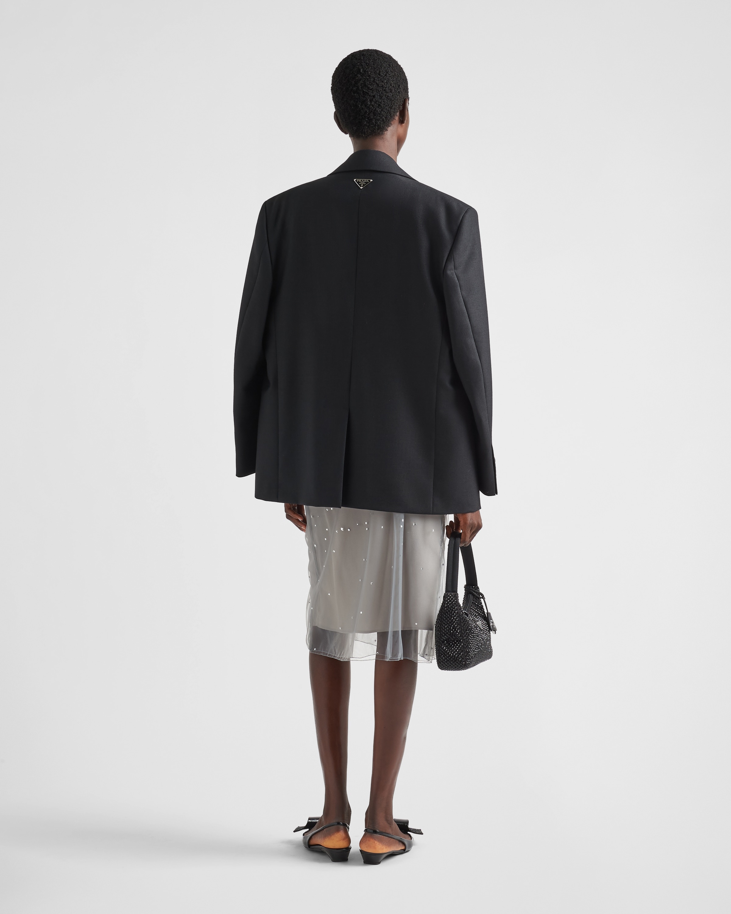 Crystal-studded tulle midi-skirt - 5