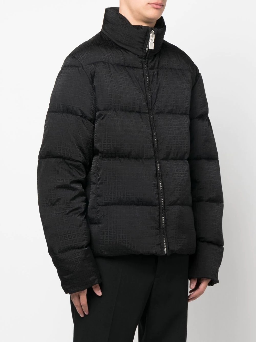 quilted funnel neck jacket - 3