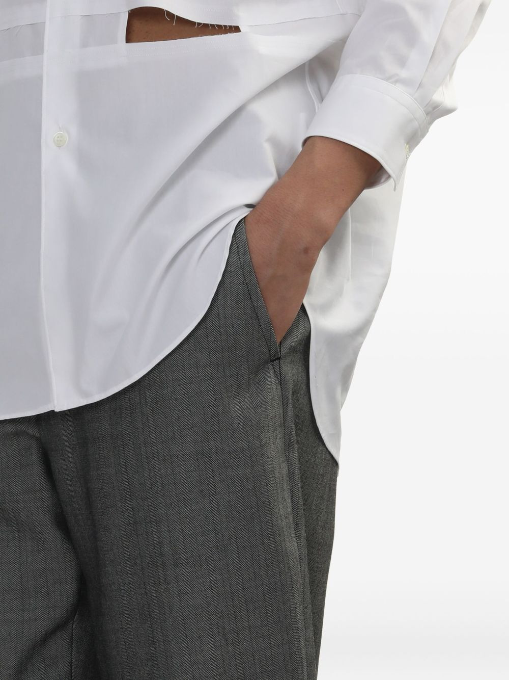 panelled asymmetrical trousers - 5