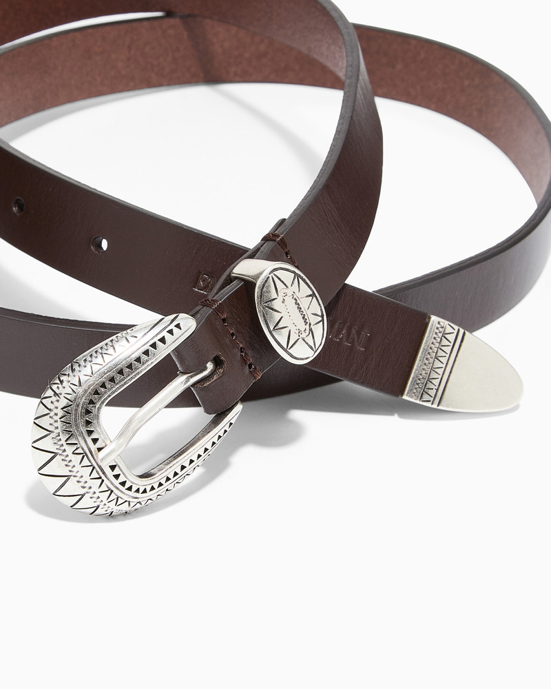 EMPORIO ARMANI LEATHER BELT WITH EMBOSSED BUCKLE outlook