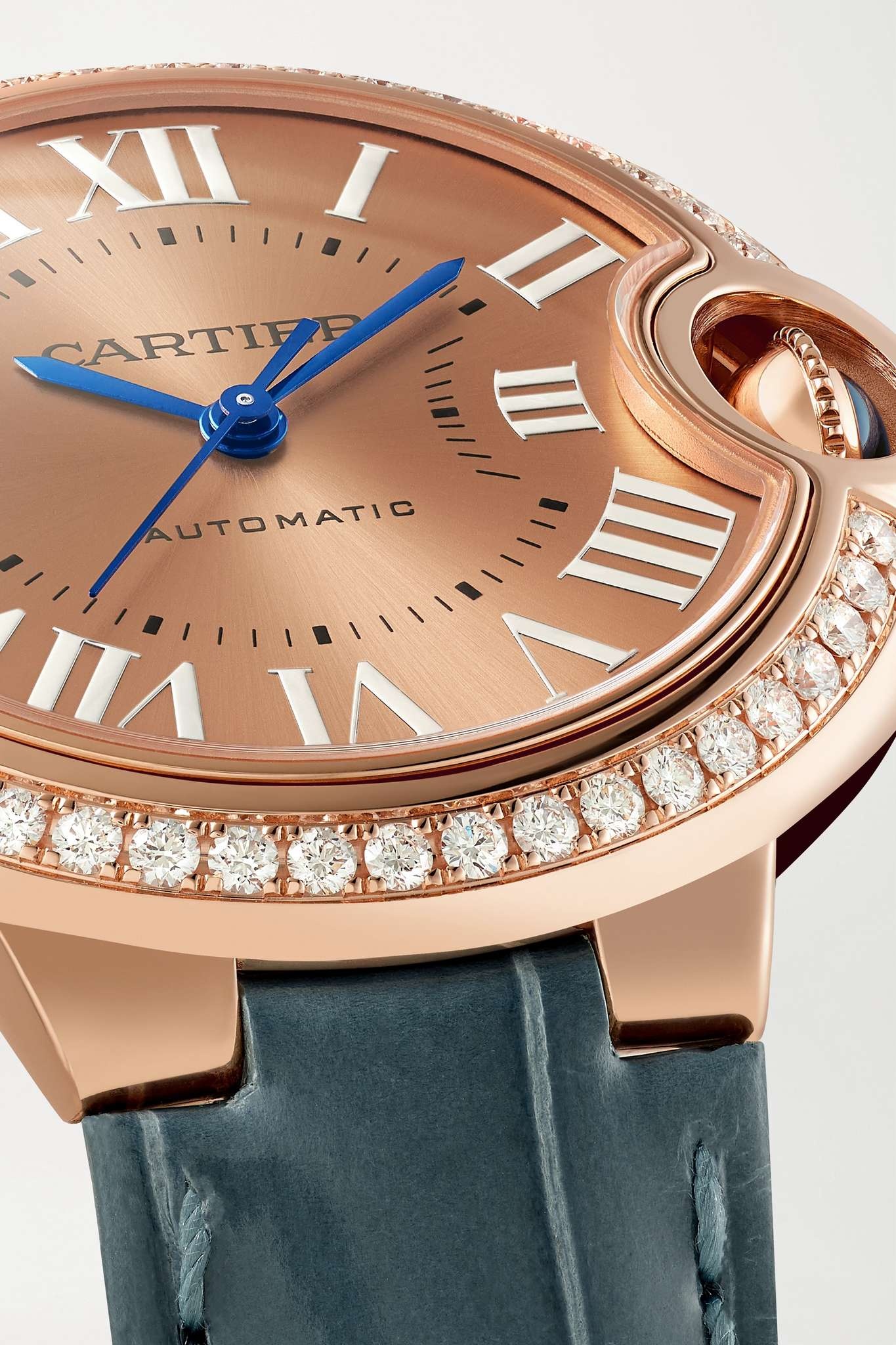 Ballon Bleu de Cartier Automatic 33mm 18-karat rose gold, alligator and diamond watch - 5