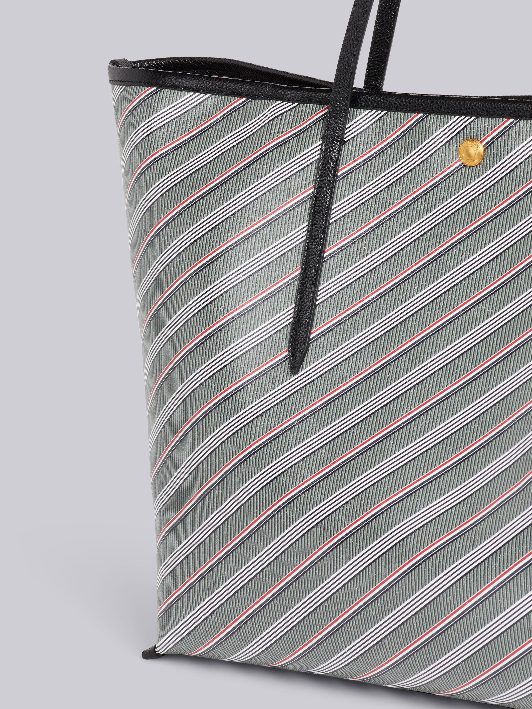 Medium Grey Monogram Coated Canvas Icon Button Soft Tote - 2