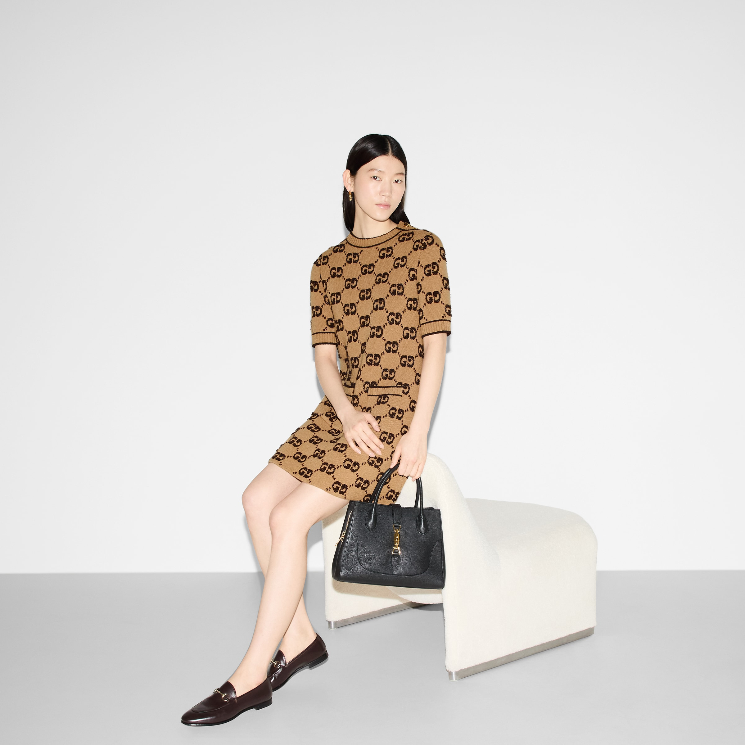 GG wool bouclé jacquard dress - 6