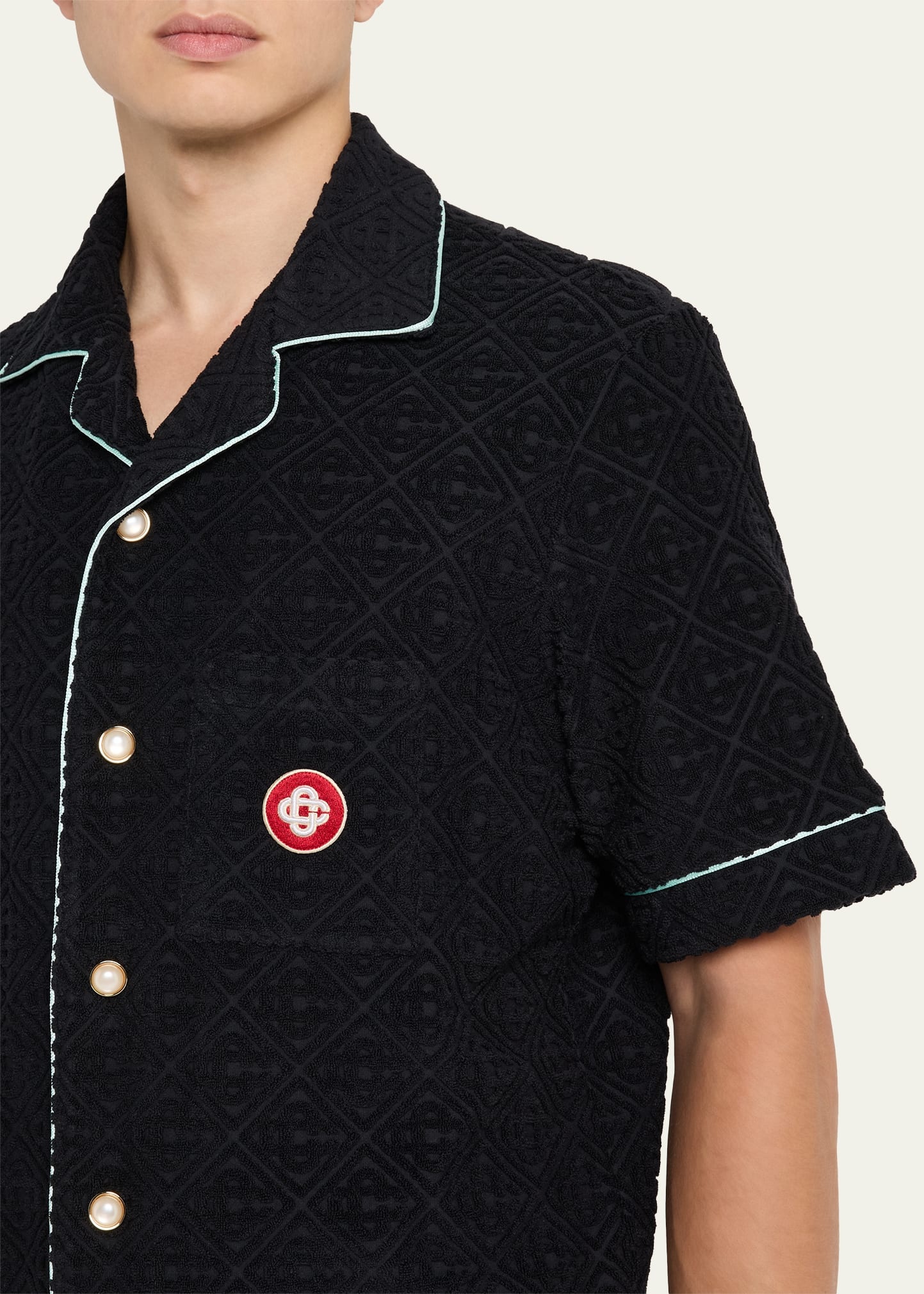 Men's Terry Monogram Short-Sleeve Shirt - 5