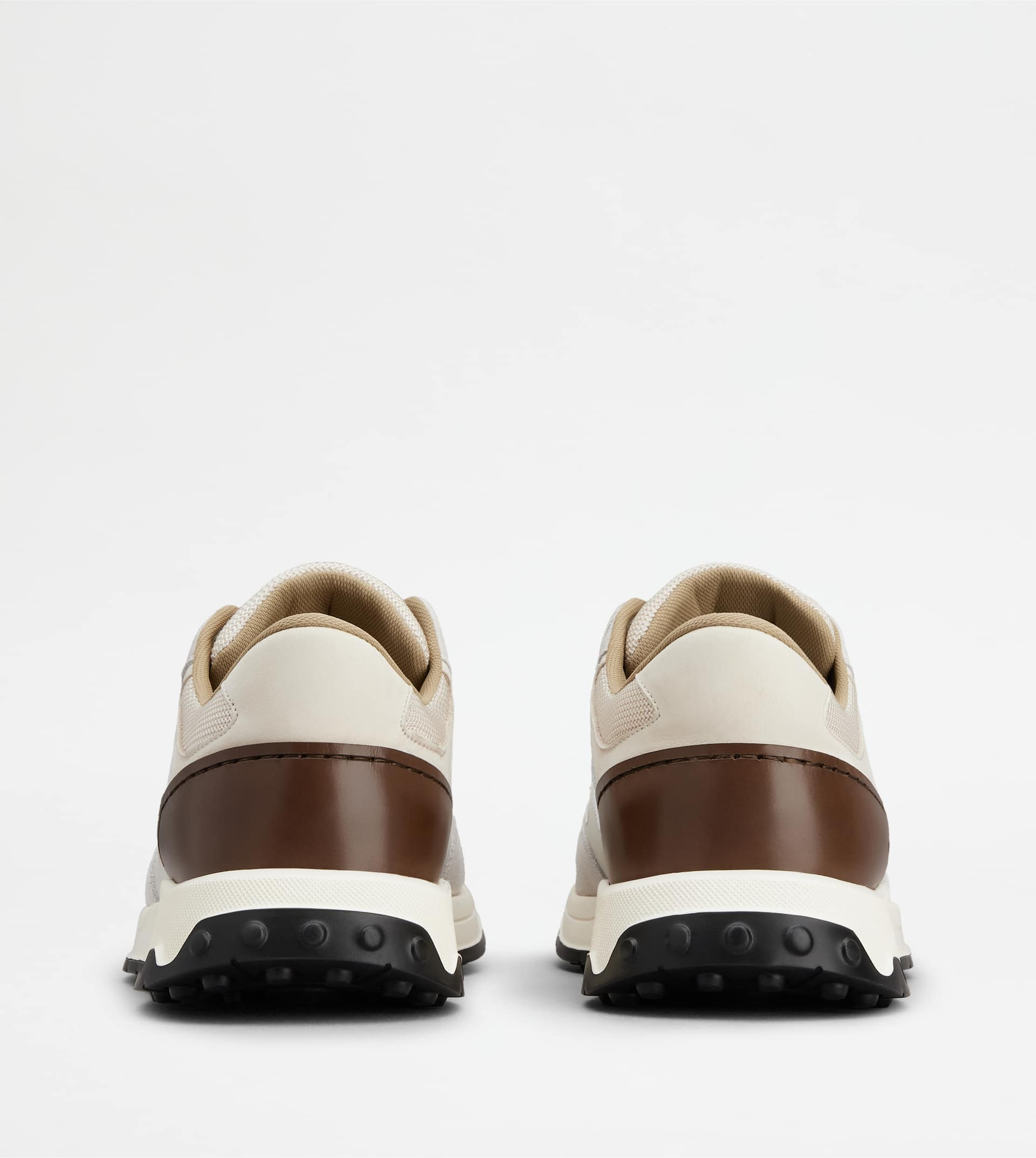 SNEAKERS IN SUEDE AND SMOOTH LEATHER - BEIGE, GREY, BROWN - 3