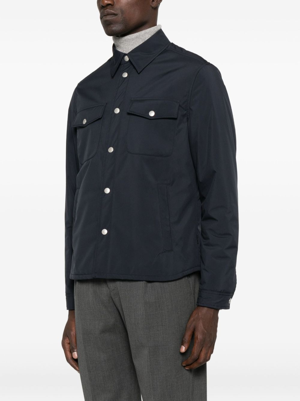 button-fastening flap-pocket jacket - 3