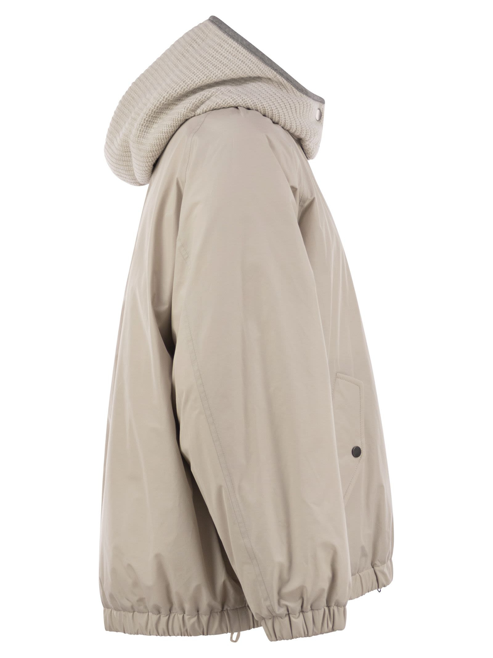 Brunello Cucinelli Women Water-Repellent Techno Cotton Taffeta Down Jacket With Hood - 3
