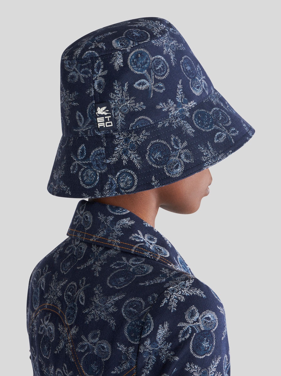 DENIM JACQUARD BUCKET HAT - 2