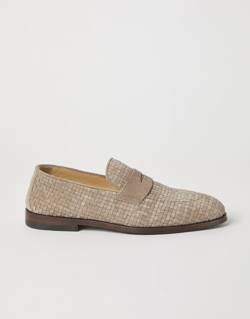 Woven suede penny loafers 5