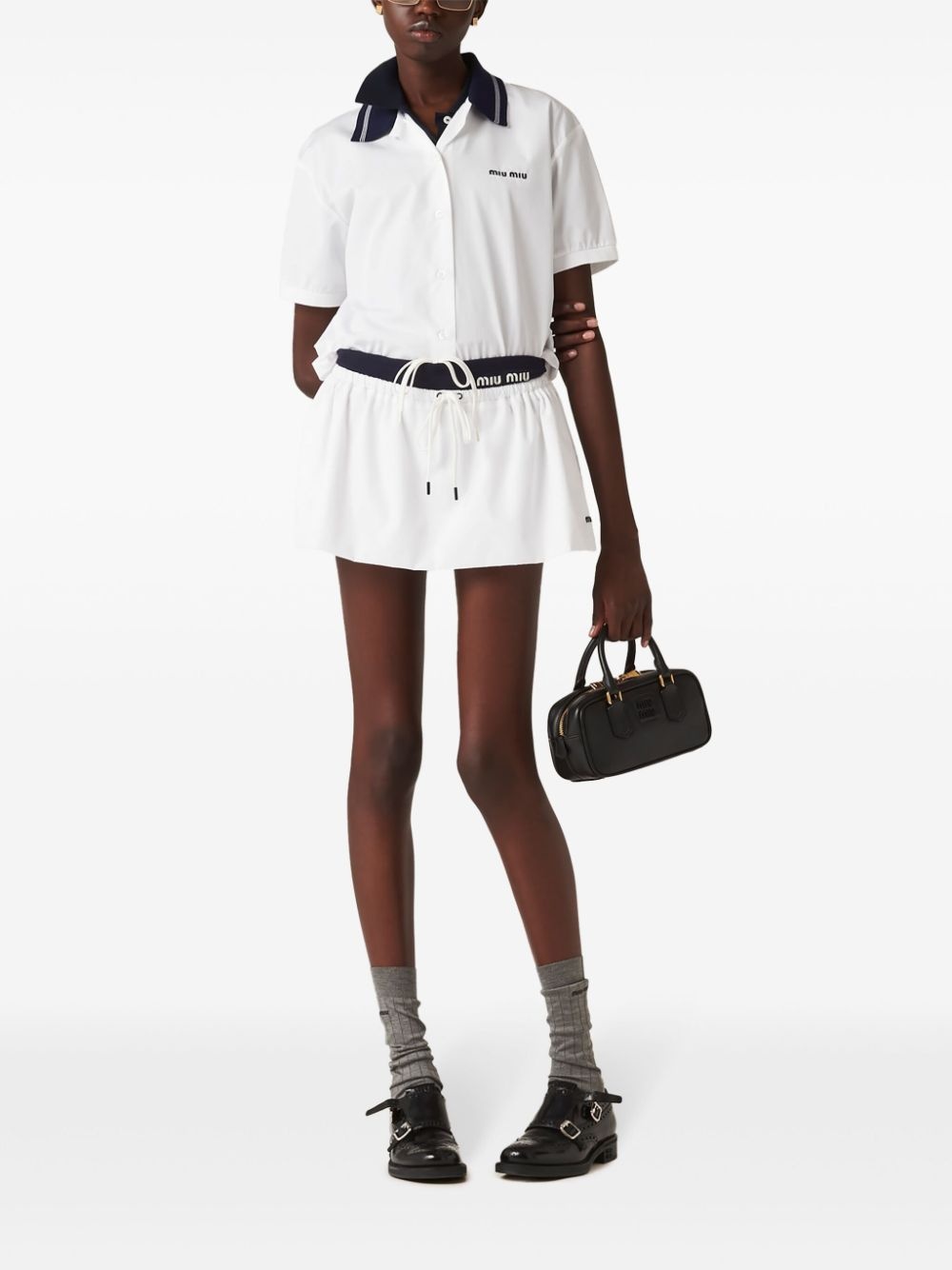 logo-embroidred poplin shirt - 2