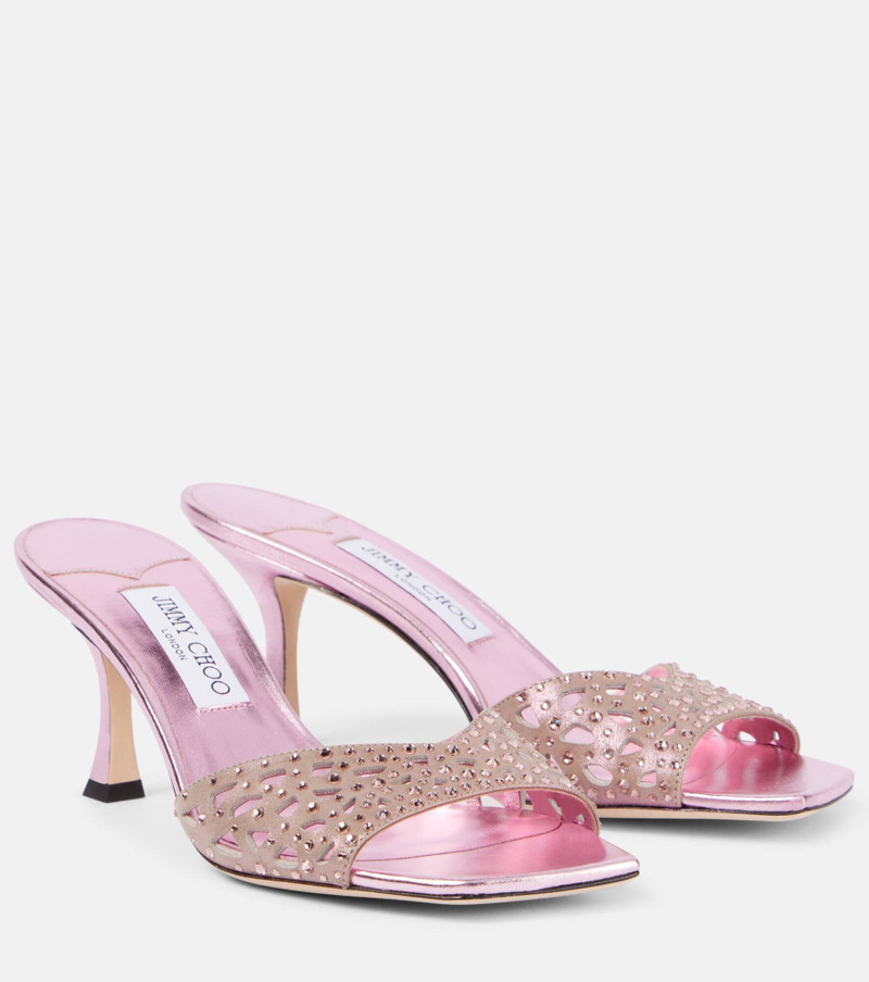 Skye 70 embellished suede mules - 1