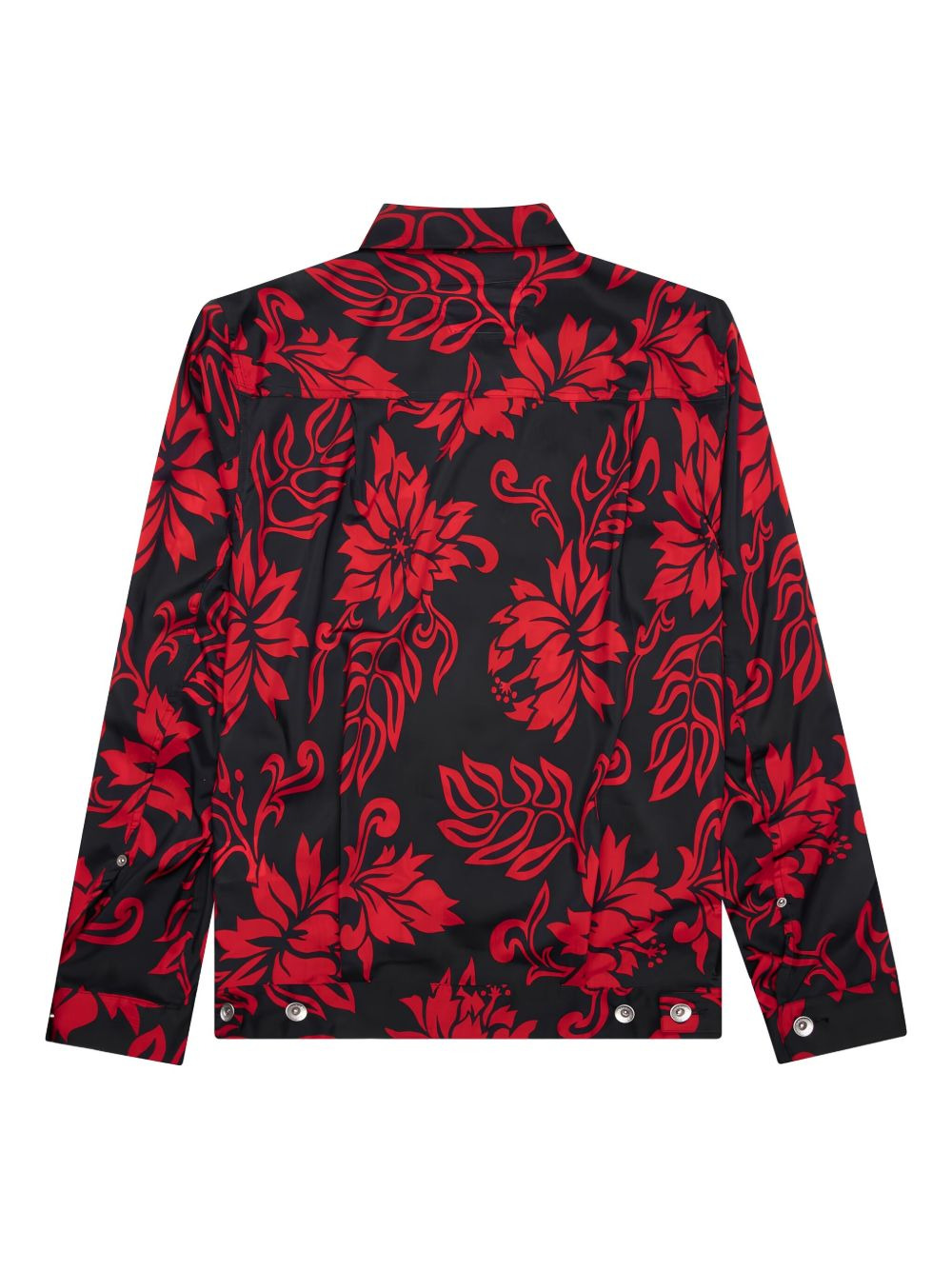 leaf-print shirt jacket - 2